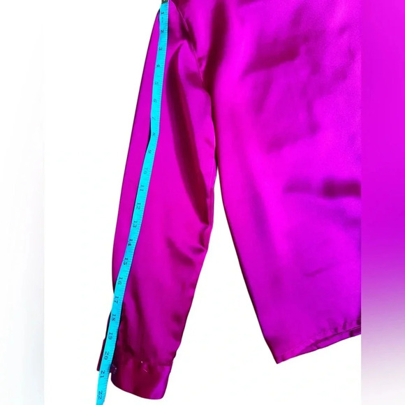 Hot Pink Fusua Jones New York button up long sleeve blouse - Picture 7 of 7